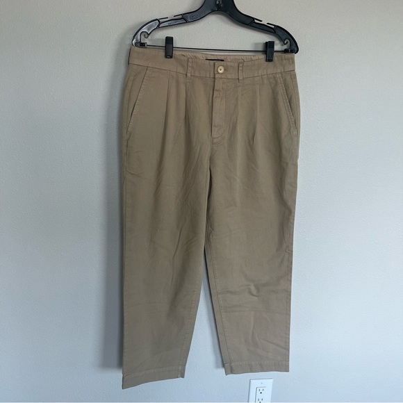 AYR The Metropolitan Pleated Twill Trouser Pants Khaki Tan Casual Women’s 12 - Picture 3 of 10
